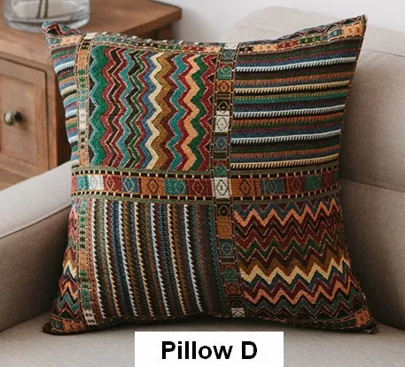 Large Decorative Throw Pillows, Bohemian Decorative Sofa Pillows, Geometric Pattern Chenille Throw Pillow for Living Room