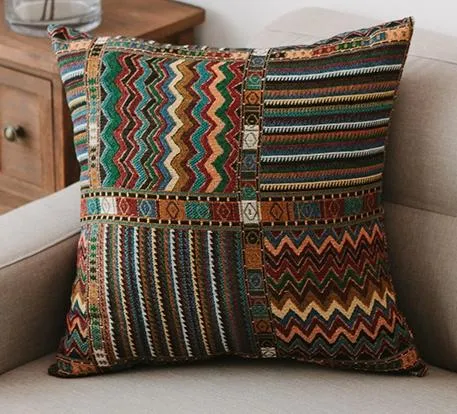 Large Decorative Throw Pillows, Bohemian Decorative Sofa Pillows, Geometric Pattern Chenille Throw Pillow for Living Room