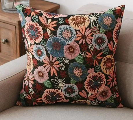 Large Decorative Throw Pillows, Bohemian Decorative Sofa Pillows, Geometric Pattern Chenille Throw Pillow for Living Room
