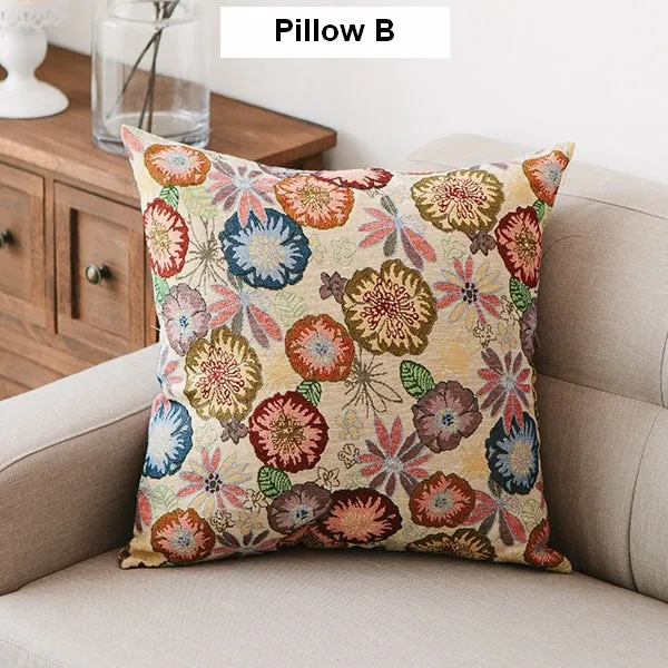 Large Decorative Throw Pillows, Bohemian Decorative Sofa Pillows, Geometric Pattern Chenille Throw Pillow for Living Room