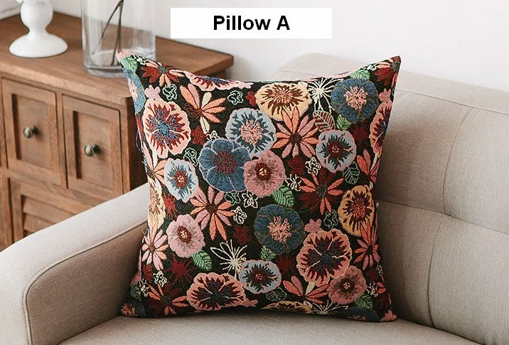 Large Decorative Throw Pillows, Bohemian Decorative Sofa Pillows, Geometric Pattern Chenille Throw Pillow for Living Room