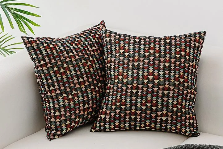 Large Decorative Throw Pillows, Bohemian Decorative Sofa Pillows, Geometric Pattern Chenille Throw Pillow for Living Room