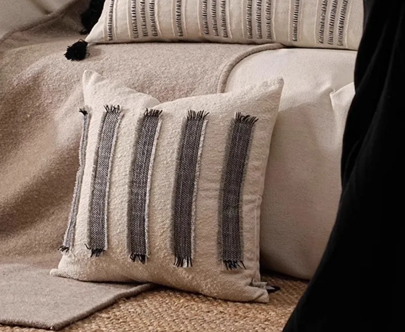 Large Throw Pillow for Interior Design, Large Square Modern Throw Pillows for Couch, Contemporary Modern Sofa Pillows for Bedroom, Simple Decorative Throw Pillows