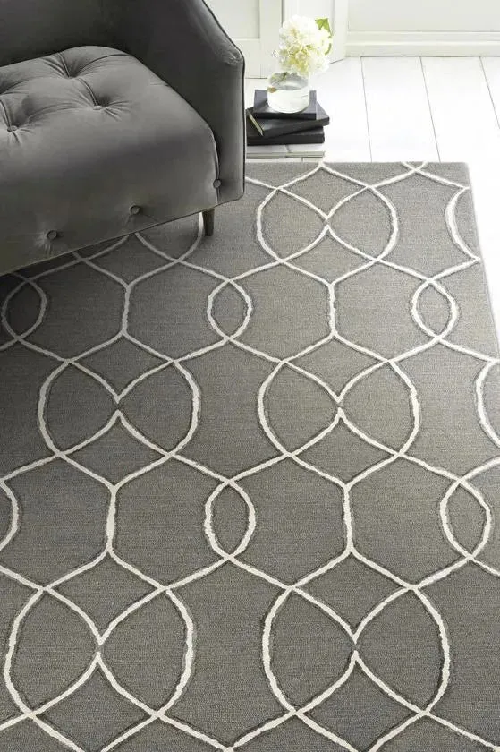 Libby Langdon Upton 4303 Charcoal/Snow Groovy Gate Area Rug