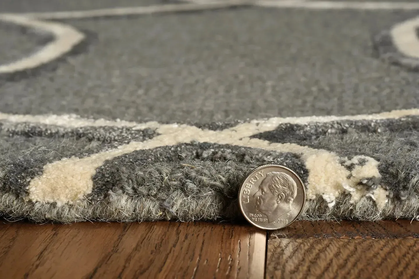 Libby Langdon Upton 4303 Charcoal/Snow Groovy Gate Area Rug