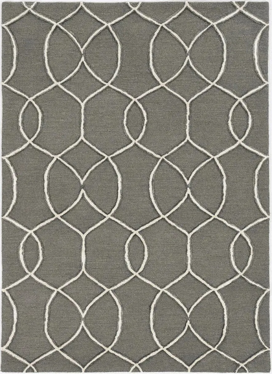 Libby Langdon Upton 4303 Charcoal/Snow Groovy Gate Area Rug