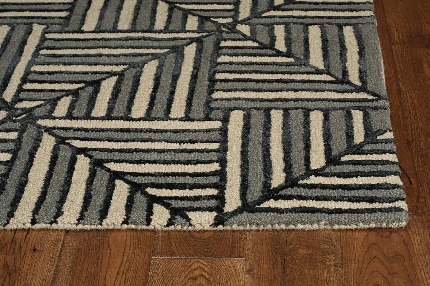 Libby Langdon Upton 4304 Navy/Charcoal Diagonal Tile Area Rug