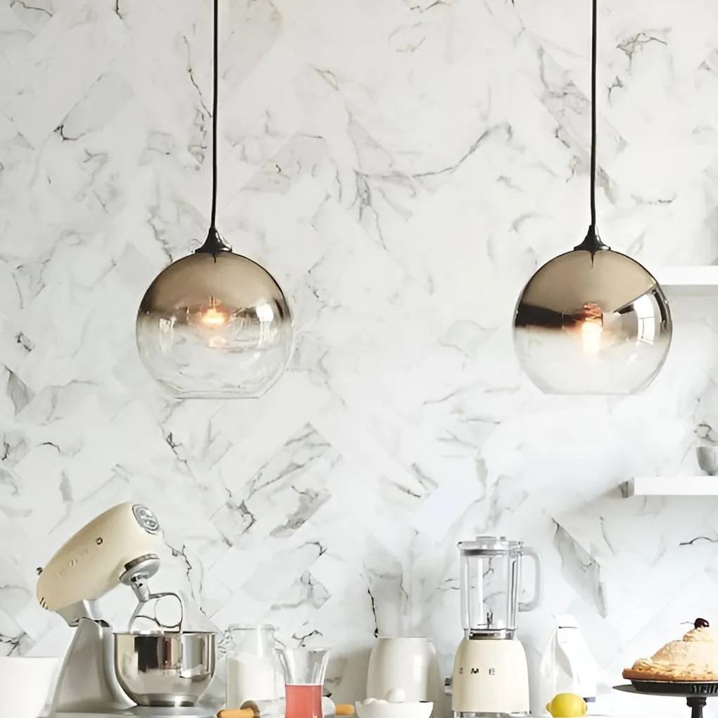 Light Master - Modern Globe Design Glass Pendant Lamp with LED Lighting for Kitchen and Dining Room