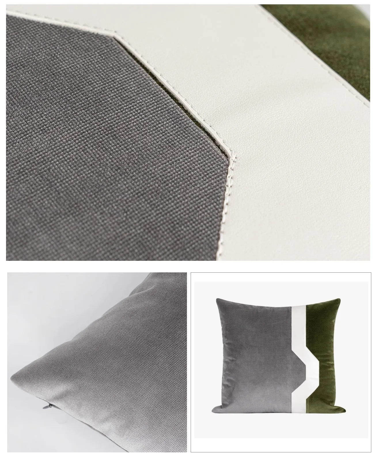 Modern Sofa Throw Pillows, Large Decorative Throw Pillows for Couch, Grey Green Abstract Contemporary Throw Pillow for Living Room