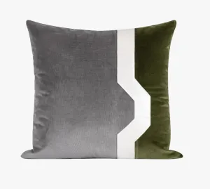 Modern Sofa Throw Pillows, Large Decorative Throw Pillows for Couch, Grey Green Abstract Contemporary Throw Pillow for Living Room