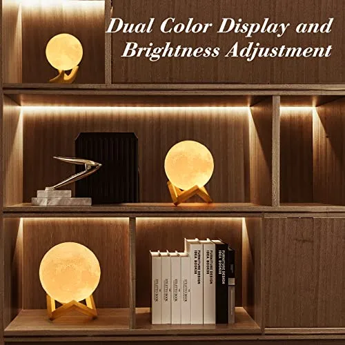Mydethun Moon Lamp Home Décor With Brightness White & Yellow