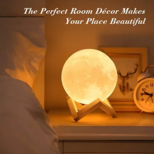 Mydethun Moon Lamp Home Décor With Brightness White & Yellow