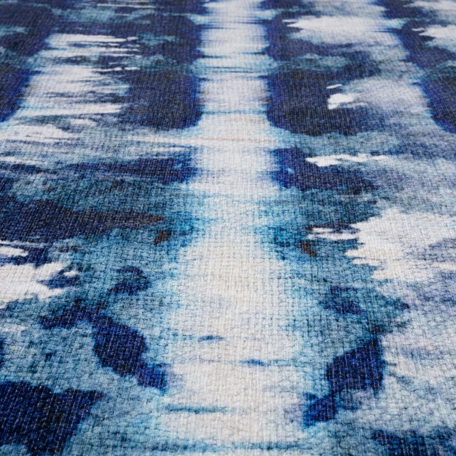 Navy Canvas Washable Designer Rug - Storm