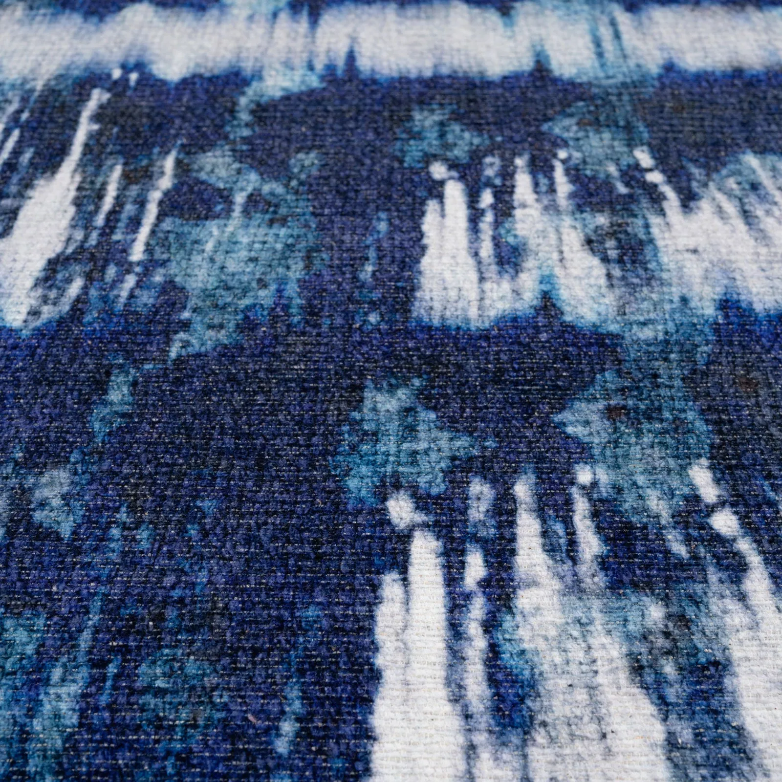 Navy Canvas Washable Designer Rug - Storm