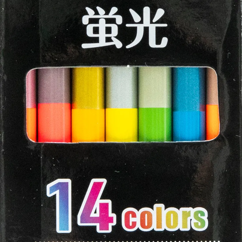 Neon & Metallic Twin Coloured Pencils (14 Colors)
