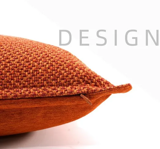 Orange Square Modern Throw Pillows for Couch, Large Contemporary Modern Sofa Pillows, Simple Decorative Throw Pillows, Large Throw Pillow for Interior Design