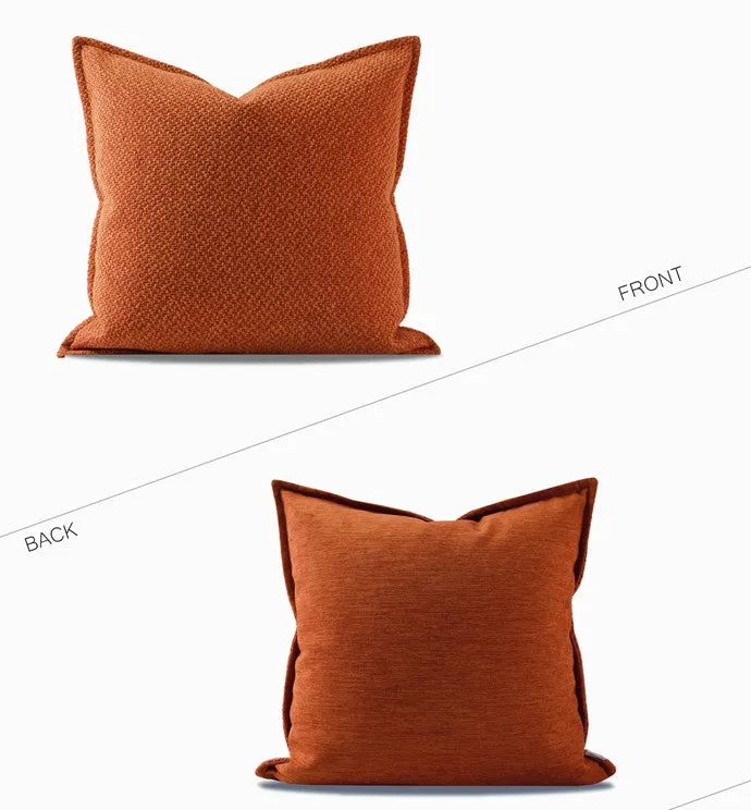 Orange Square Modern Throw Pillows for Couch, Large Contemporary Modern Sofa Pillows, Simple Decorative Throw Pillows, Large Throw Pillow for Interior Design