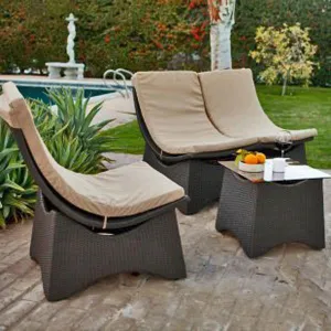 Outdoor Furniture Wicker Easy Lazy Chair - Curve