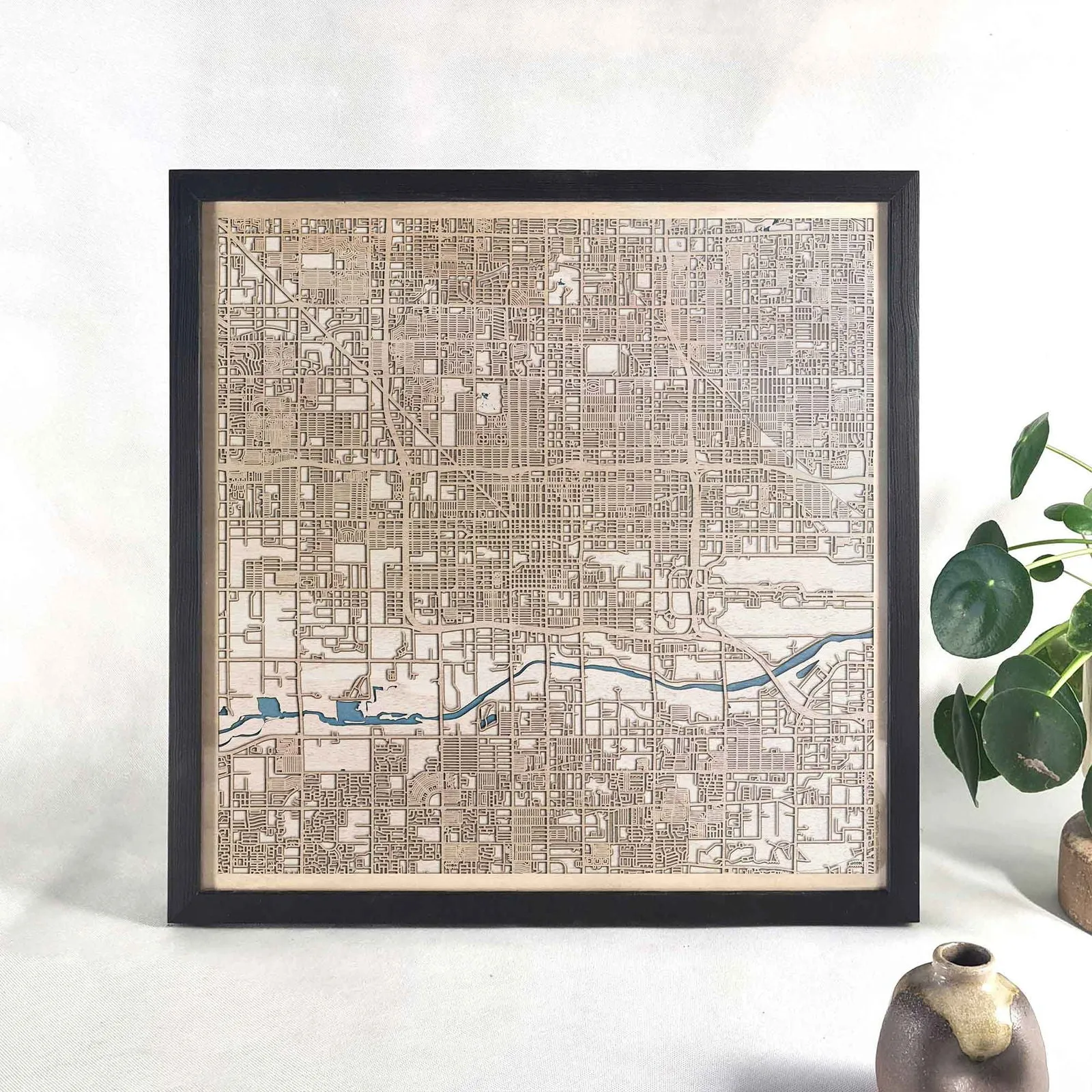 Phoenix Wooden Map