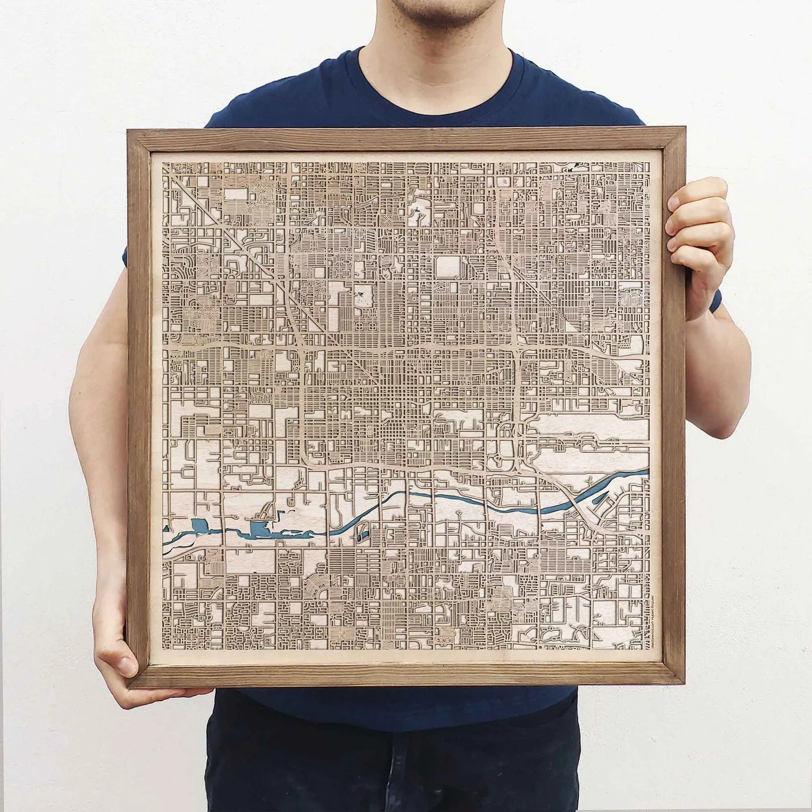 Phoenix Wooden Map