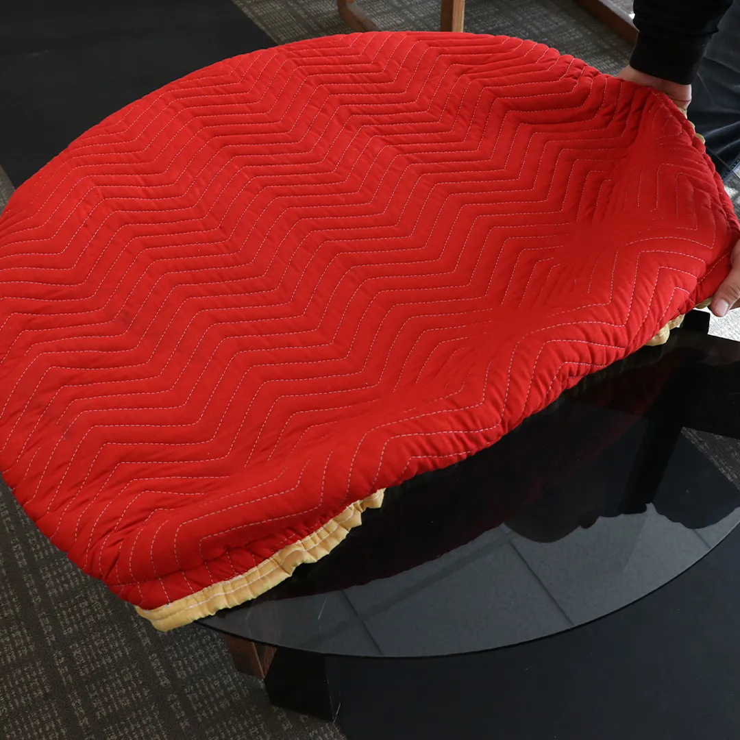 Red Table Blanket Cover with Sewn-In Elastic Bands