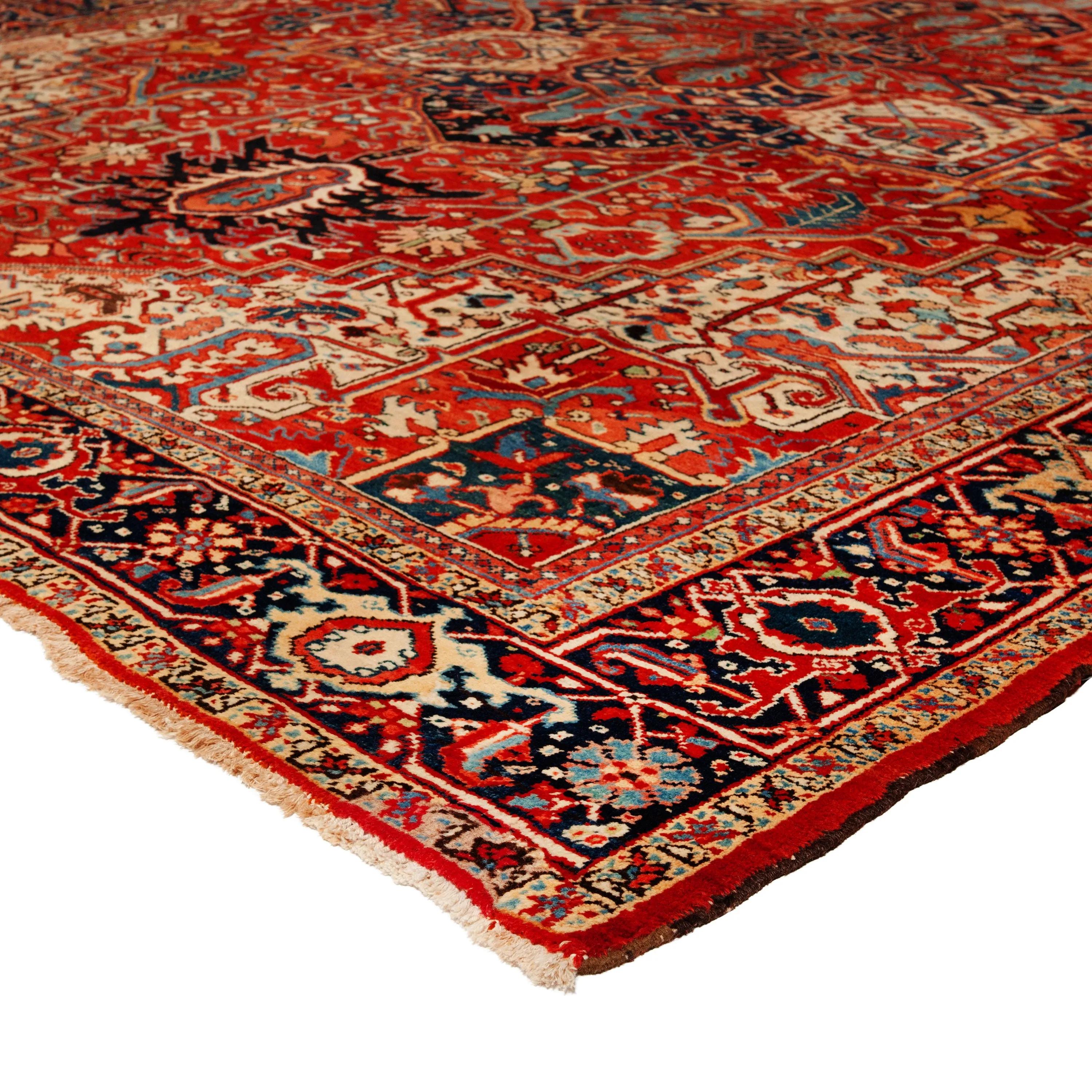 Red Vintage Persian Heriz Rug - 9'6" x 12'11"