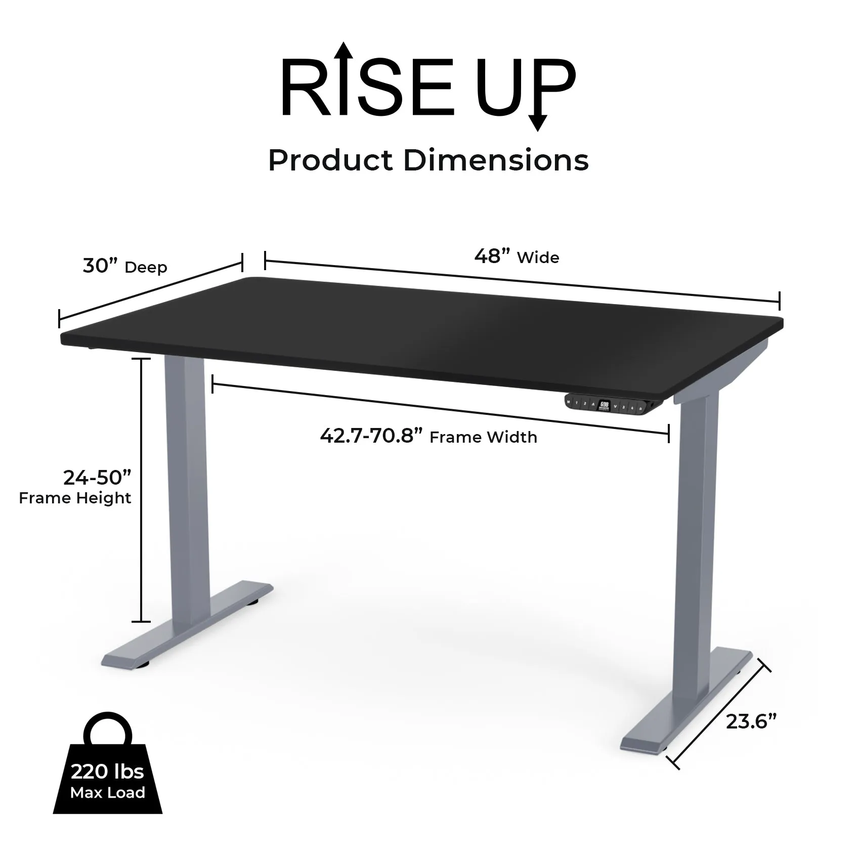 Rise Up - electric adjustable height standing desk