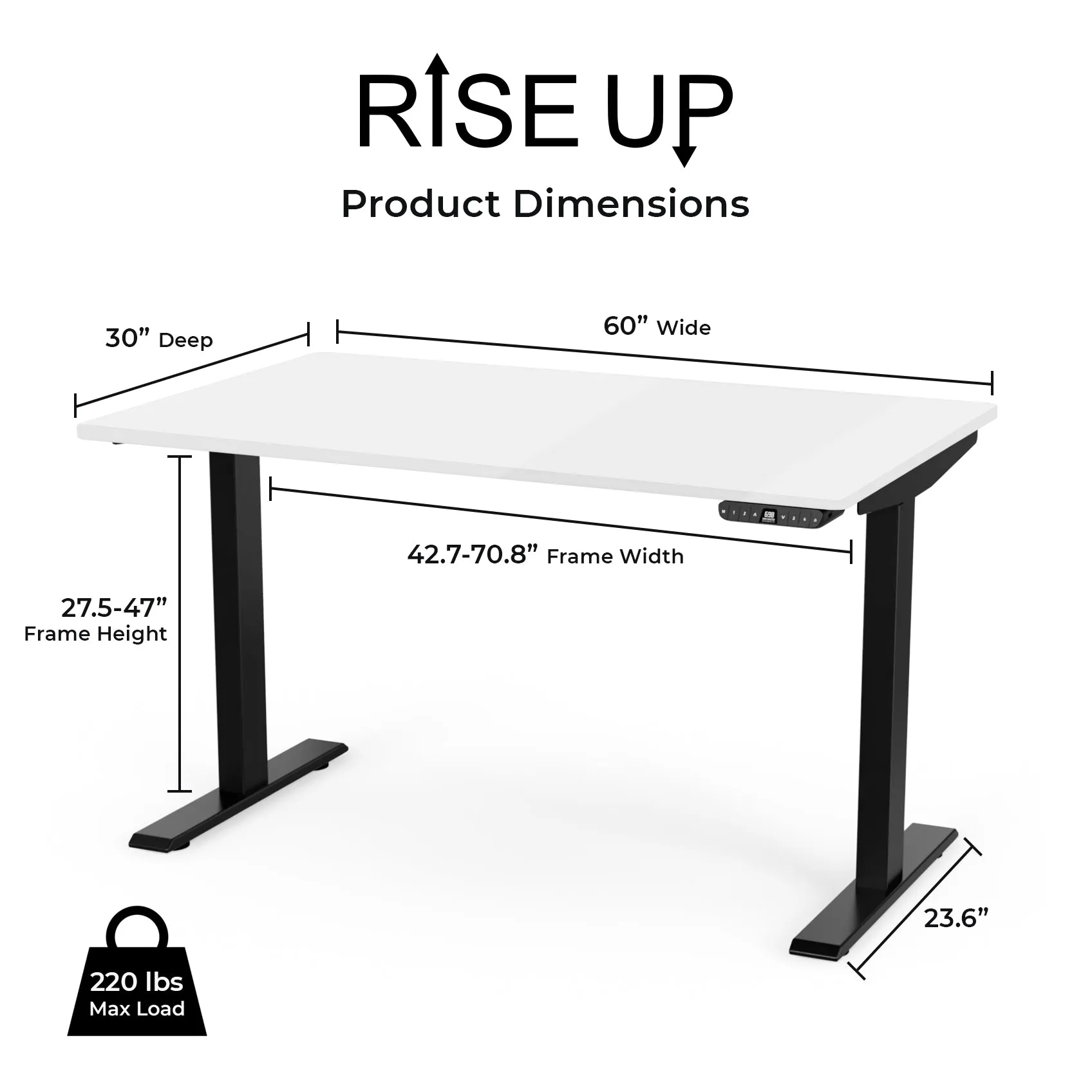 Rise Up - electric adjustable height standing desk