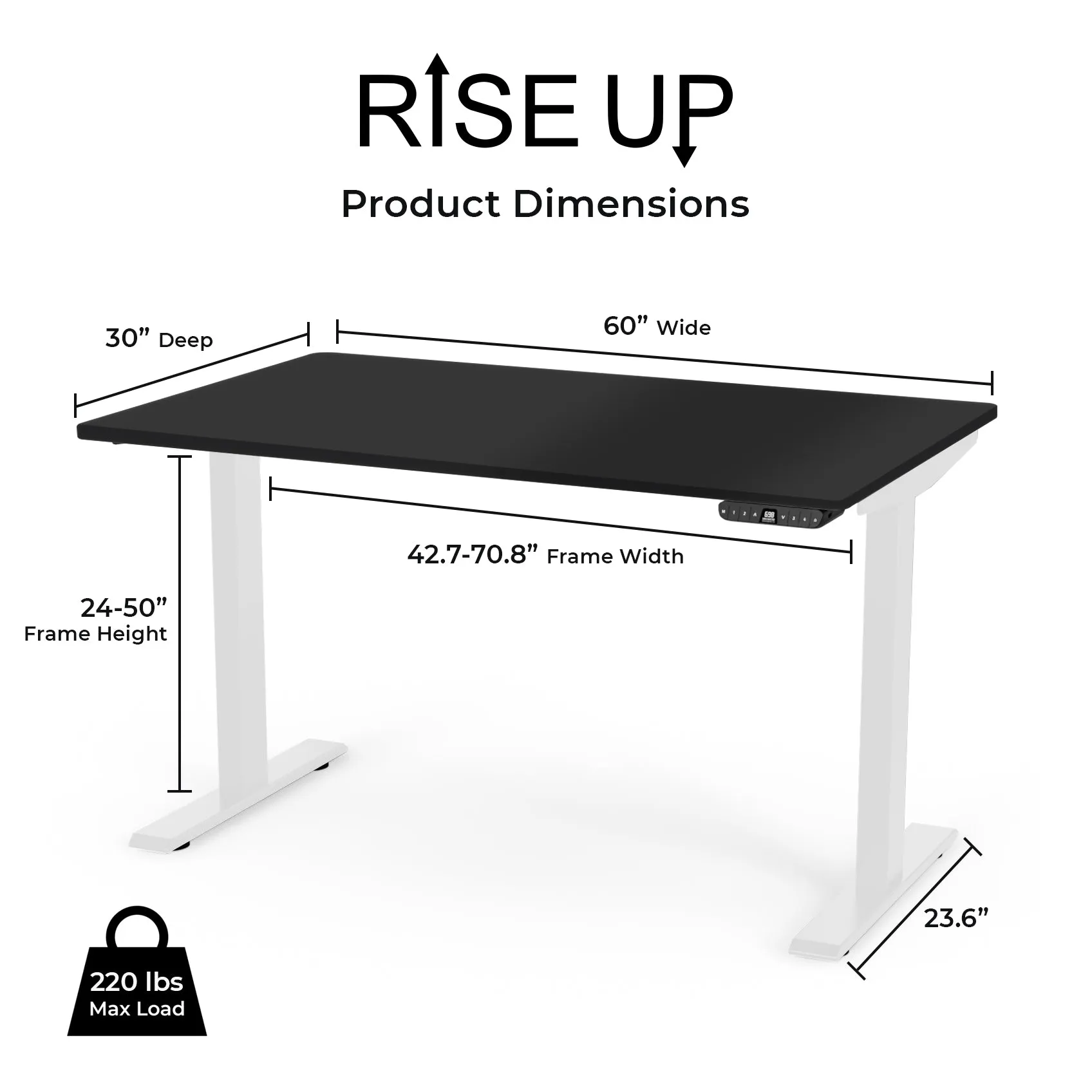 Rise Up - electric adjustable height standing desk