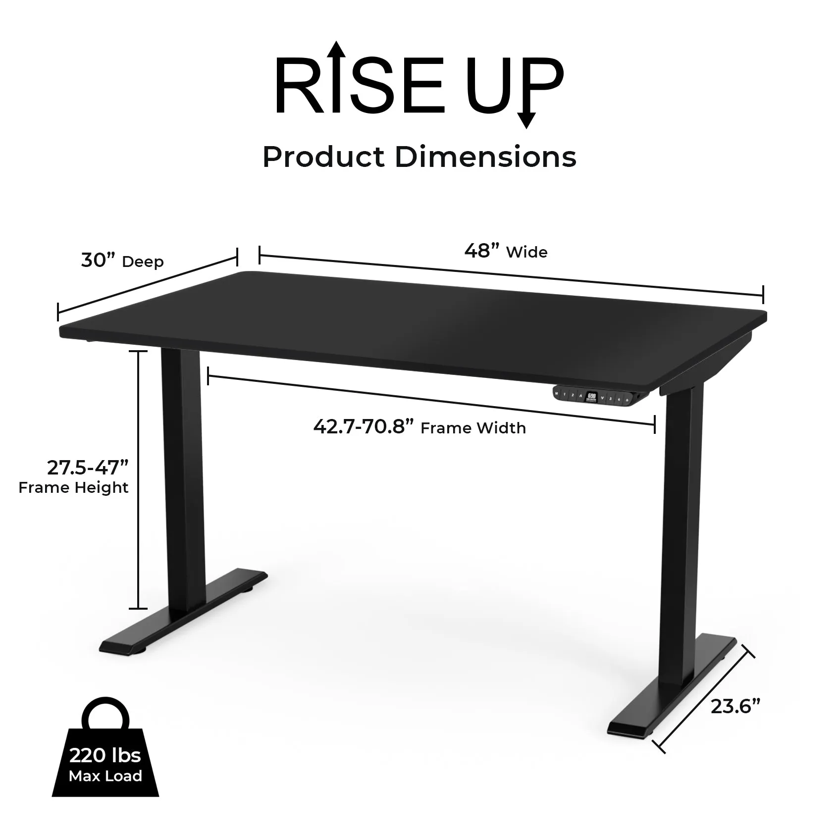 Rise Up - electric adjustable height standing desk