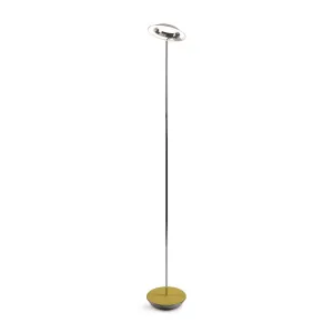 Royyo Chrome with Honeydew Felt Contemporary LED Floor Lamp with USB Port