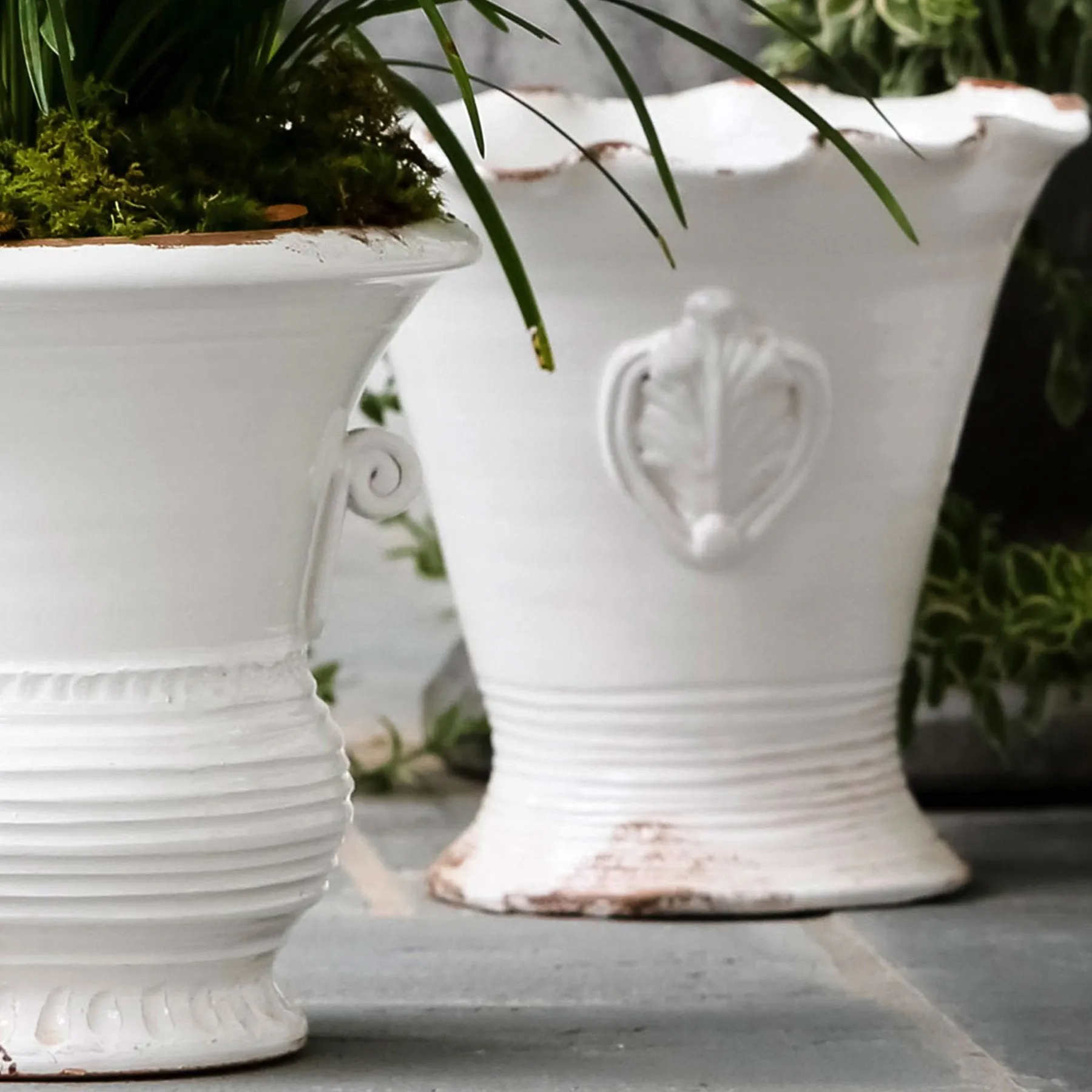Rustic Garden White Medium Flair Planter