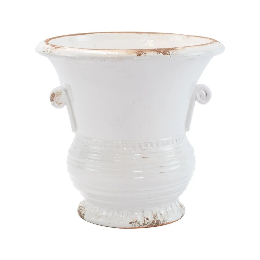 Rustic Garden White Medium Flair Planter