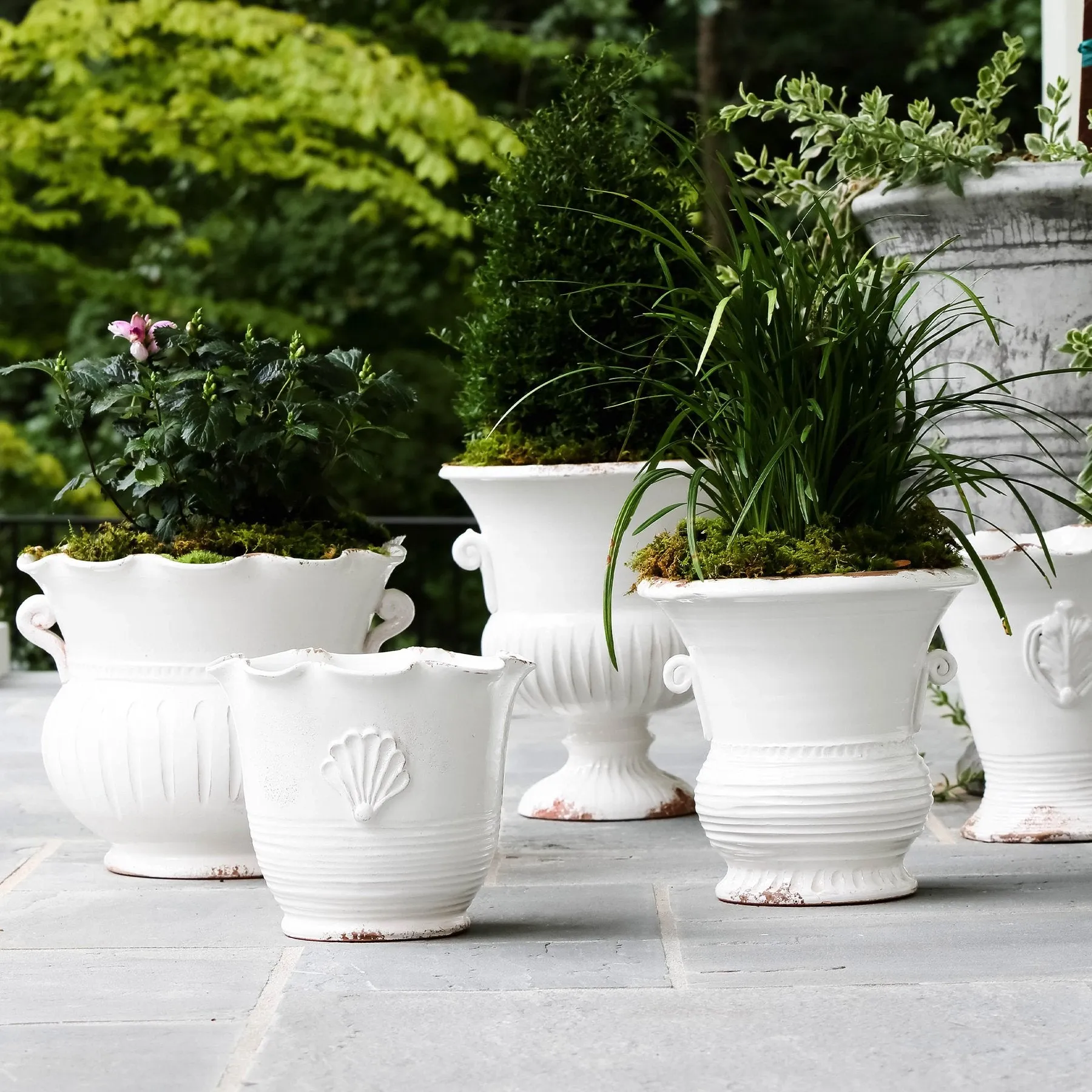 Rustic Garden White Medium Flair Planter