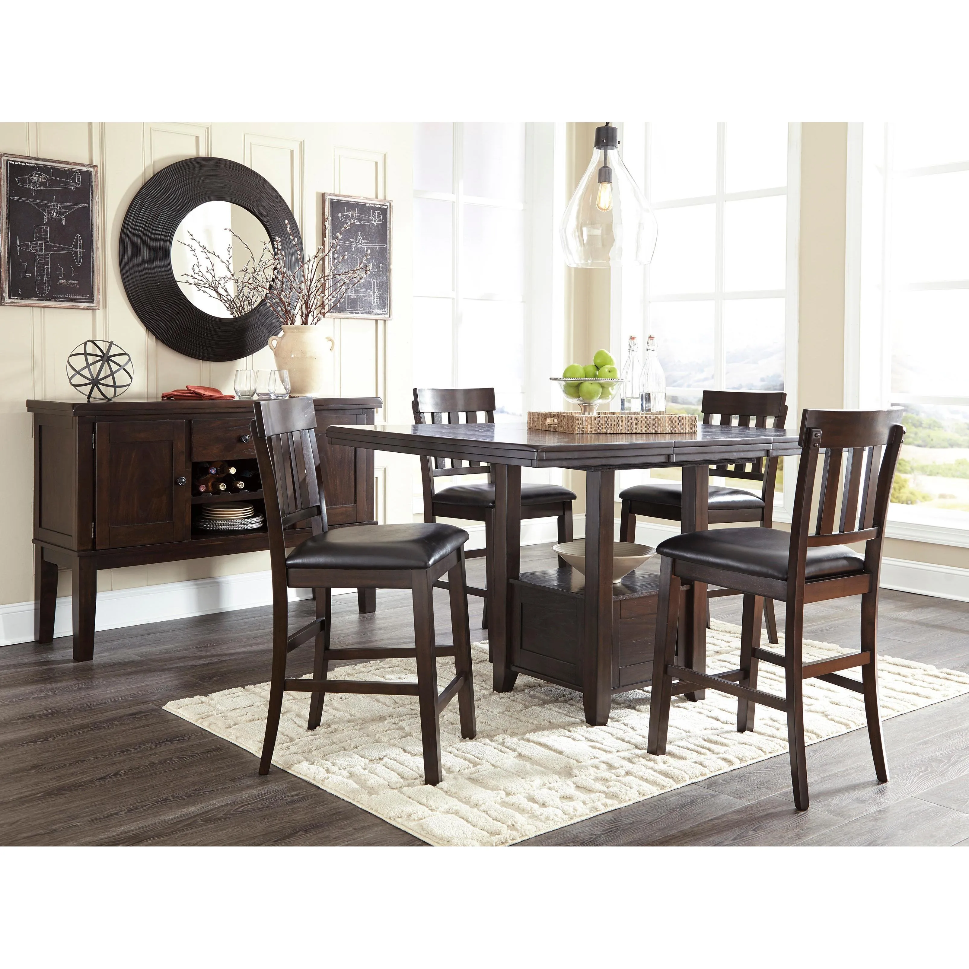 Signature Design by Ashley Haddigan D596D5 5 pc Counter Height Dining Set