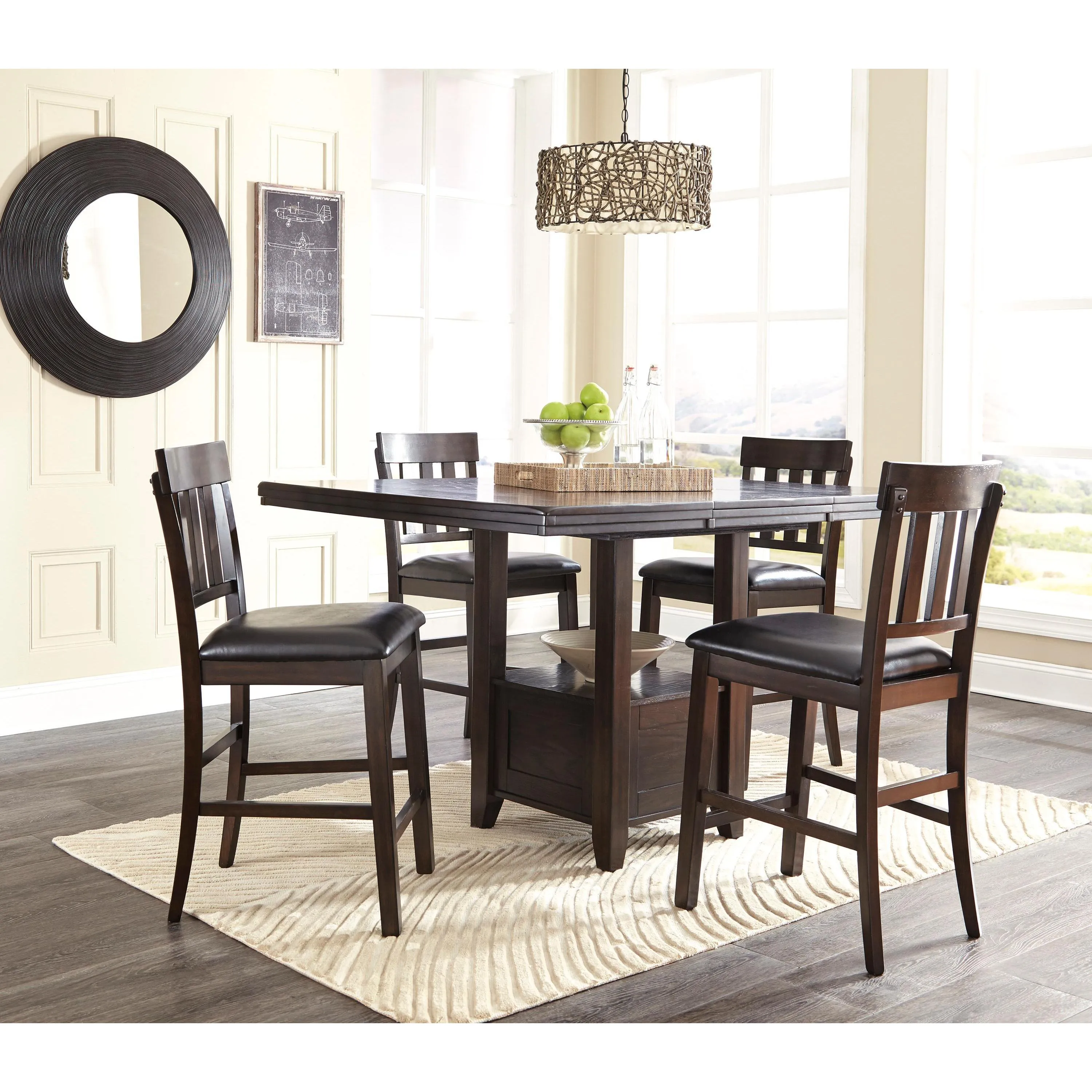 Signature Design by Ashley Haddigan D596D5 5 pc Counter Height Dining Set