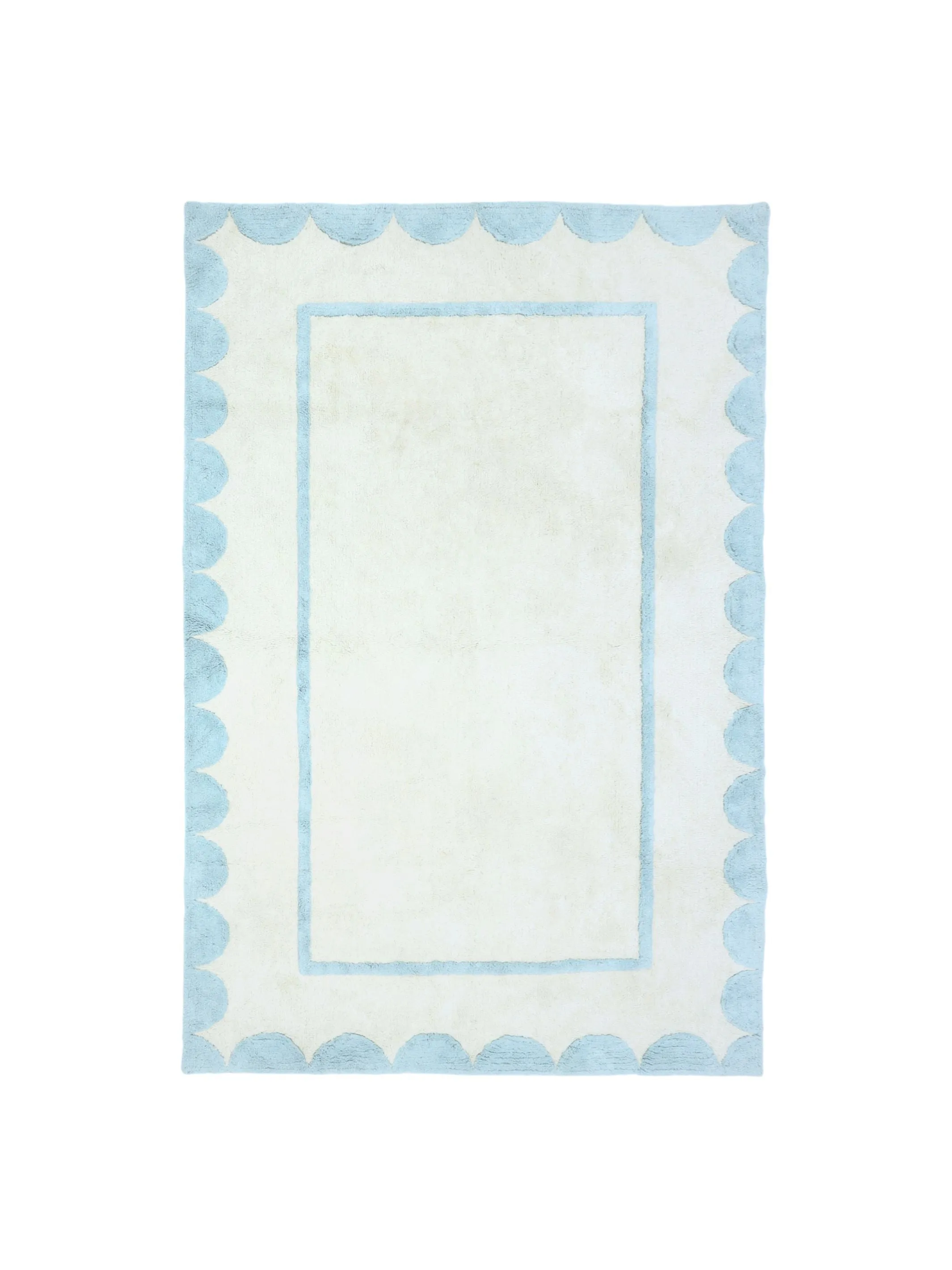 Sky Blue Scallop Rug