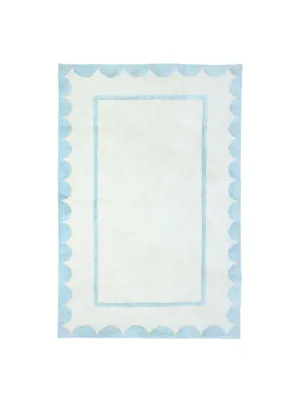 Sky Blue Scallop Rug