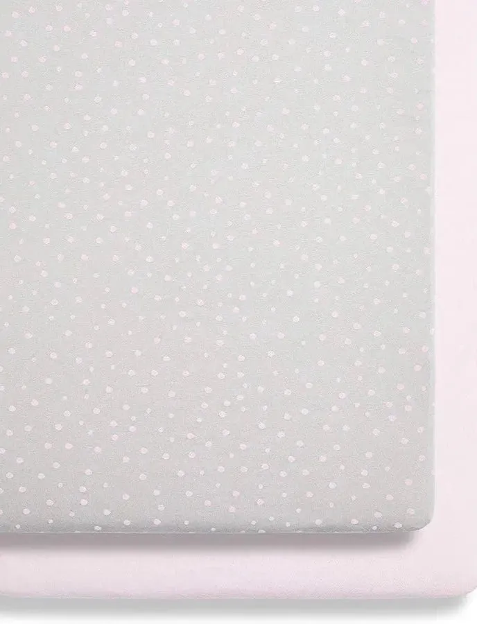 Snuz Crib Fitted Sheets - Pack of 2 (Rose Spot)