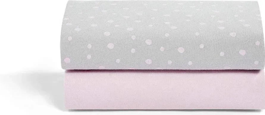 Snuz Crib Fitted Sheets - Pack of 2 (Rose Spot)