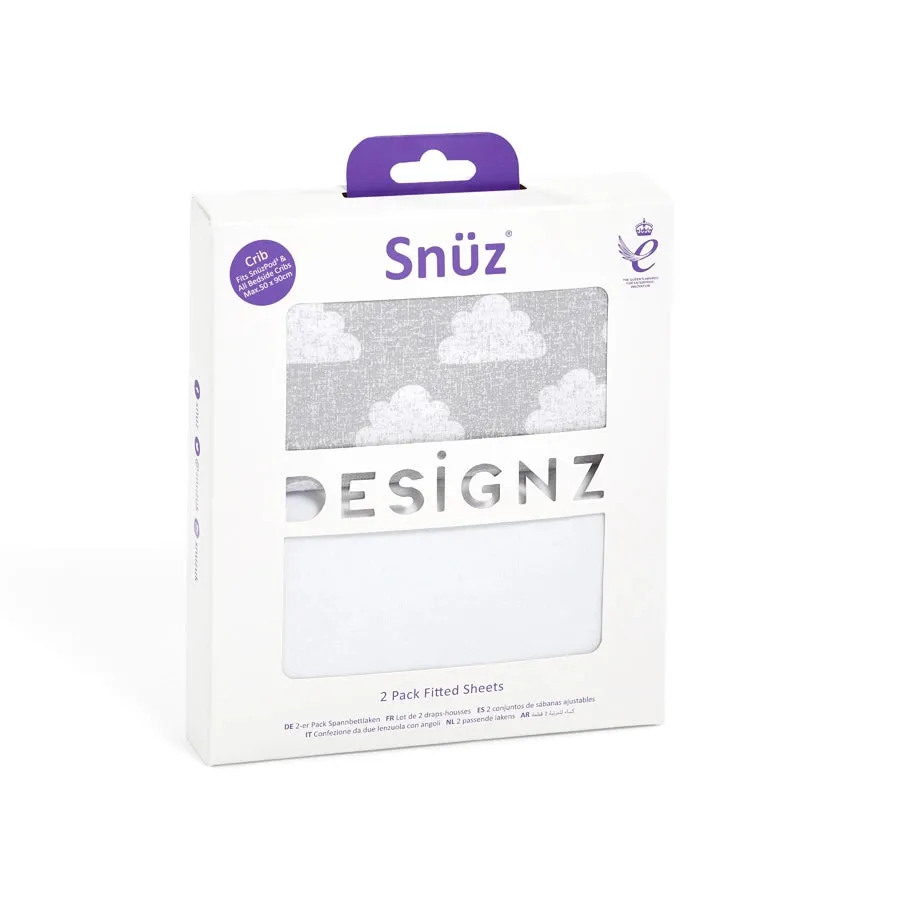 SnuzPod Crib Fitted Sheets Pack of 2 (Cloud Nine)