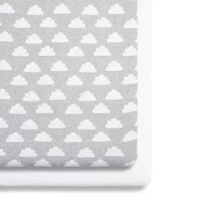 SnuzPod Crib Fitted Sheets Pack of 2 (Cloud Nine)