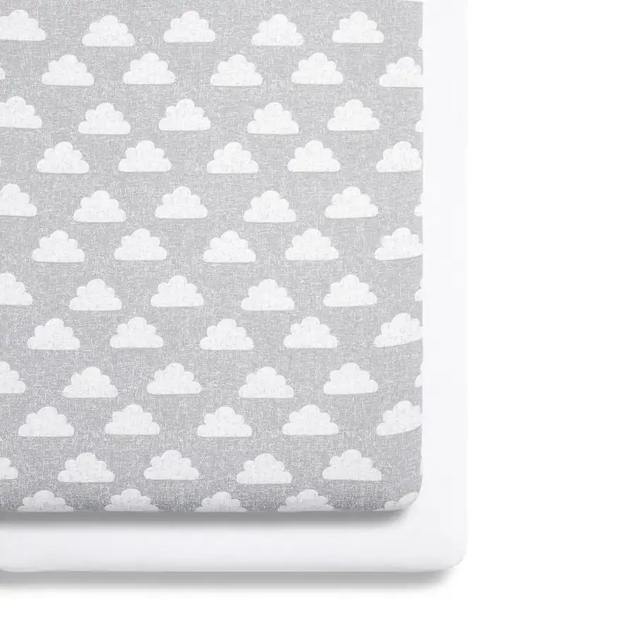 SnuzPod Crib Fitted Sheets Pack of 2 (Cloud Nine)