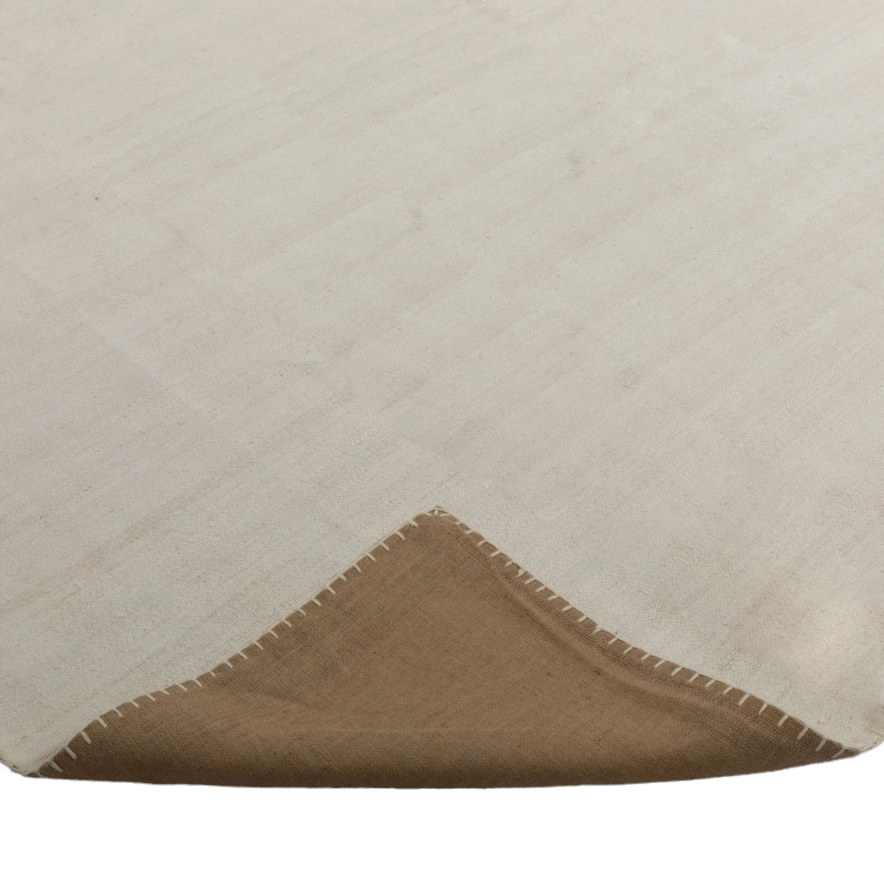 Solid White Turkish Flatweave Wool Rug - 9'3" x 12'2"
