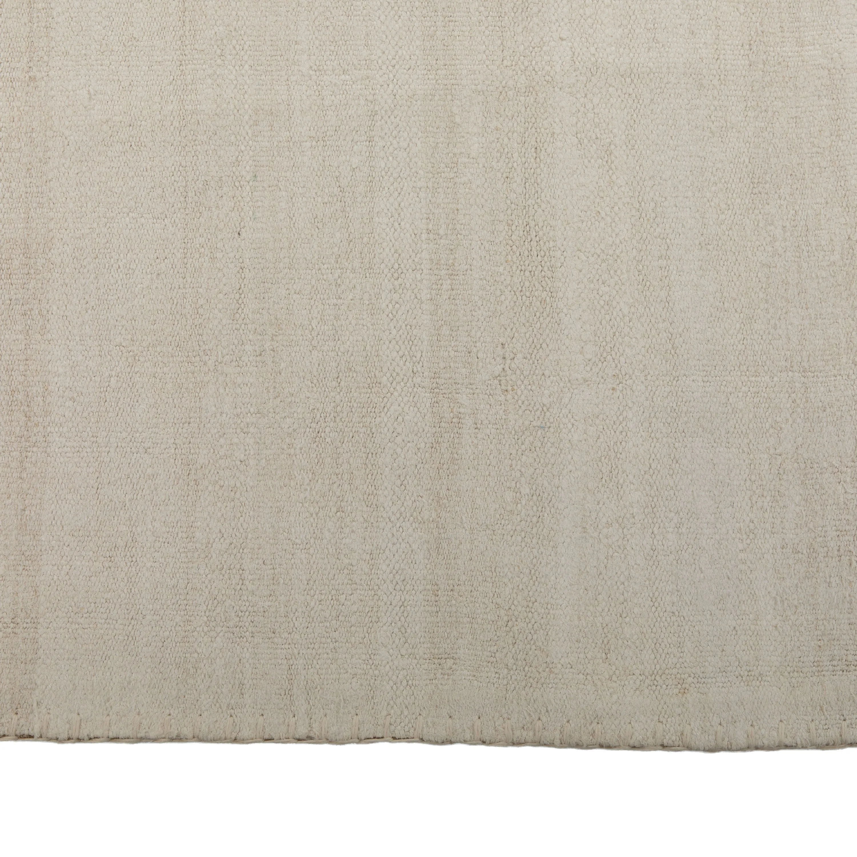 Solid White Turkish Flatweave Wool Rug - 9'3" x 12'2"