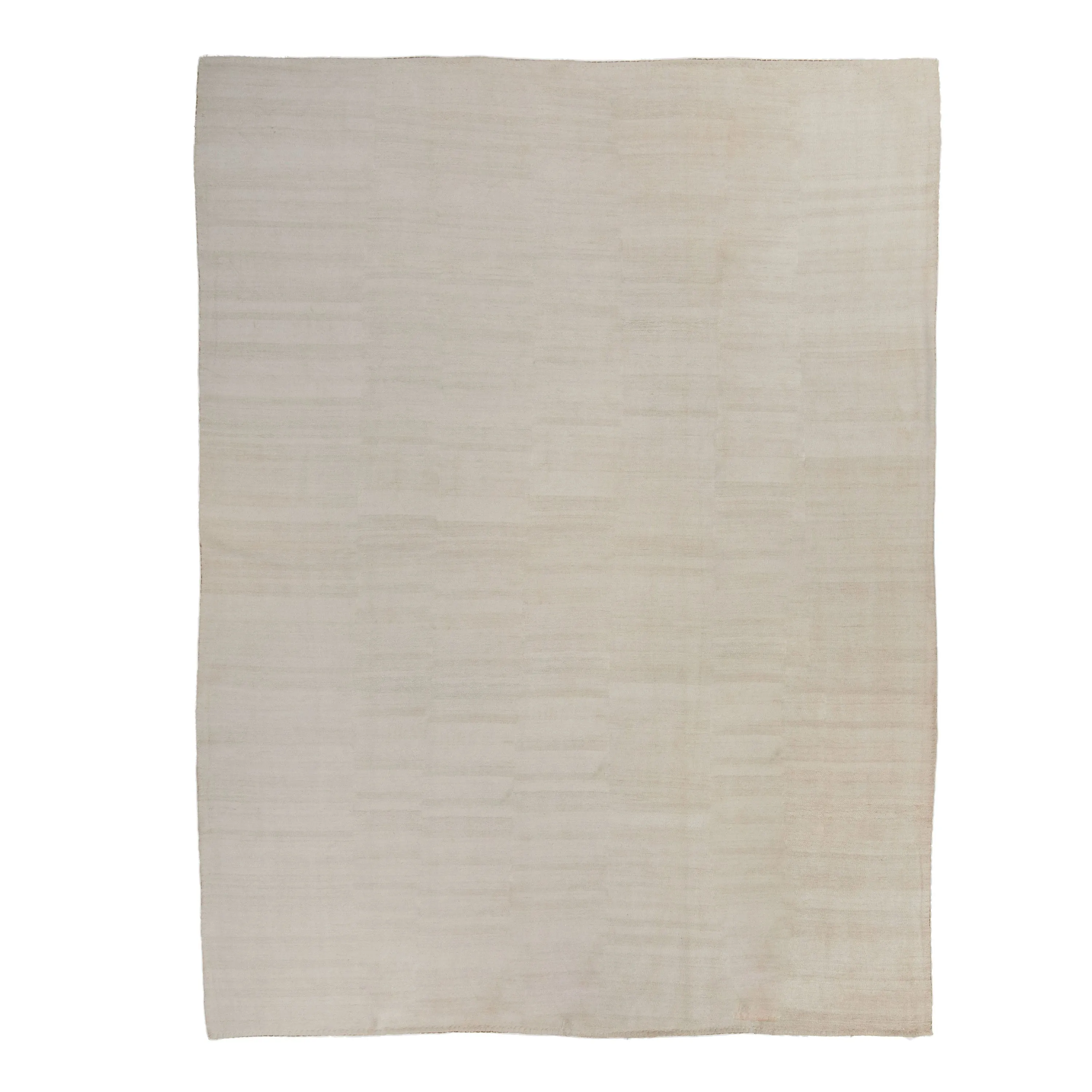 Solid White Turkish Flatweave Wool Rug - 9'3" x 12'2"