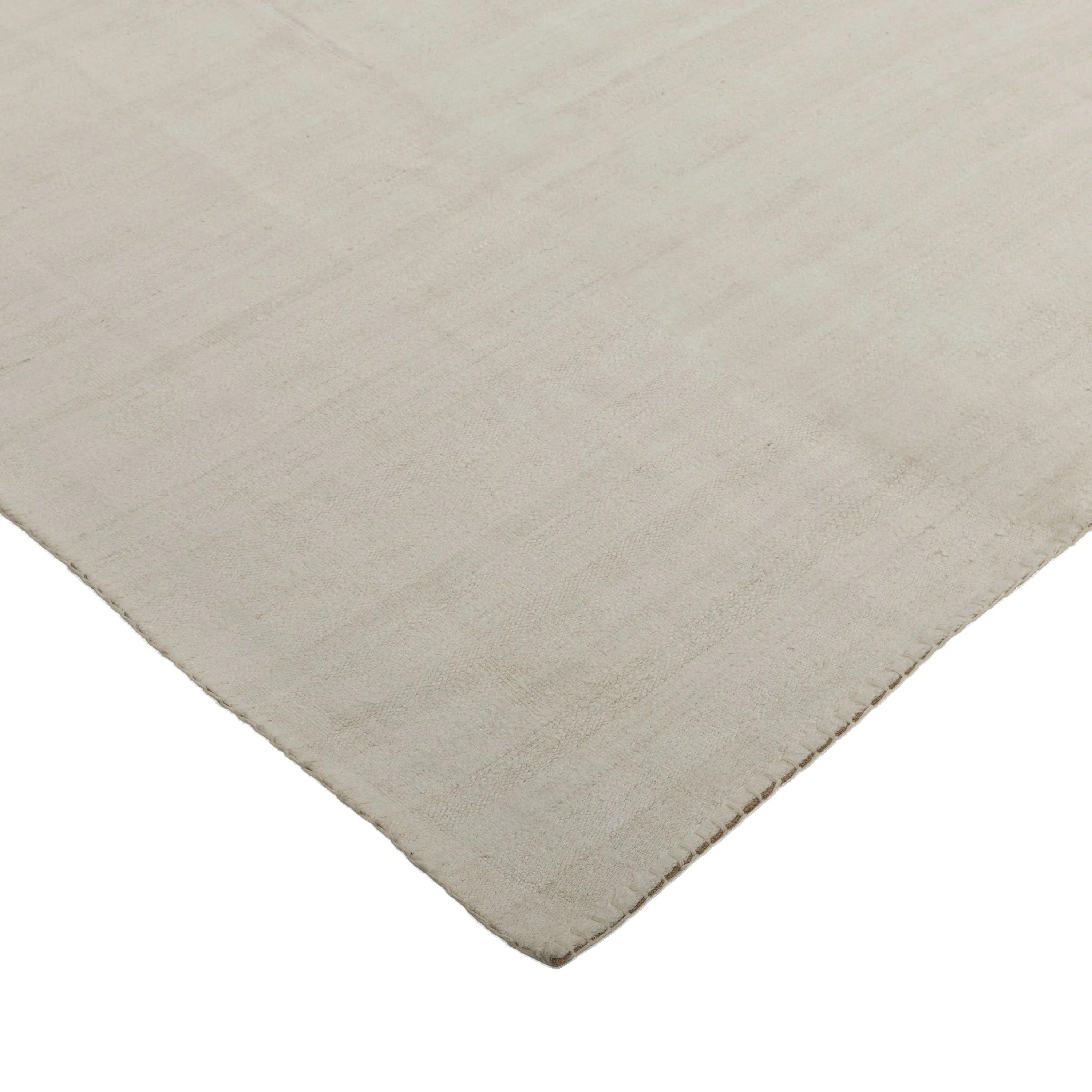 Solid White Turkish Flatweave Wool Rug - 9'3" x 12'2"
