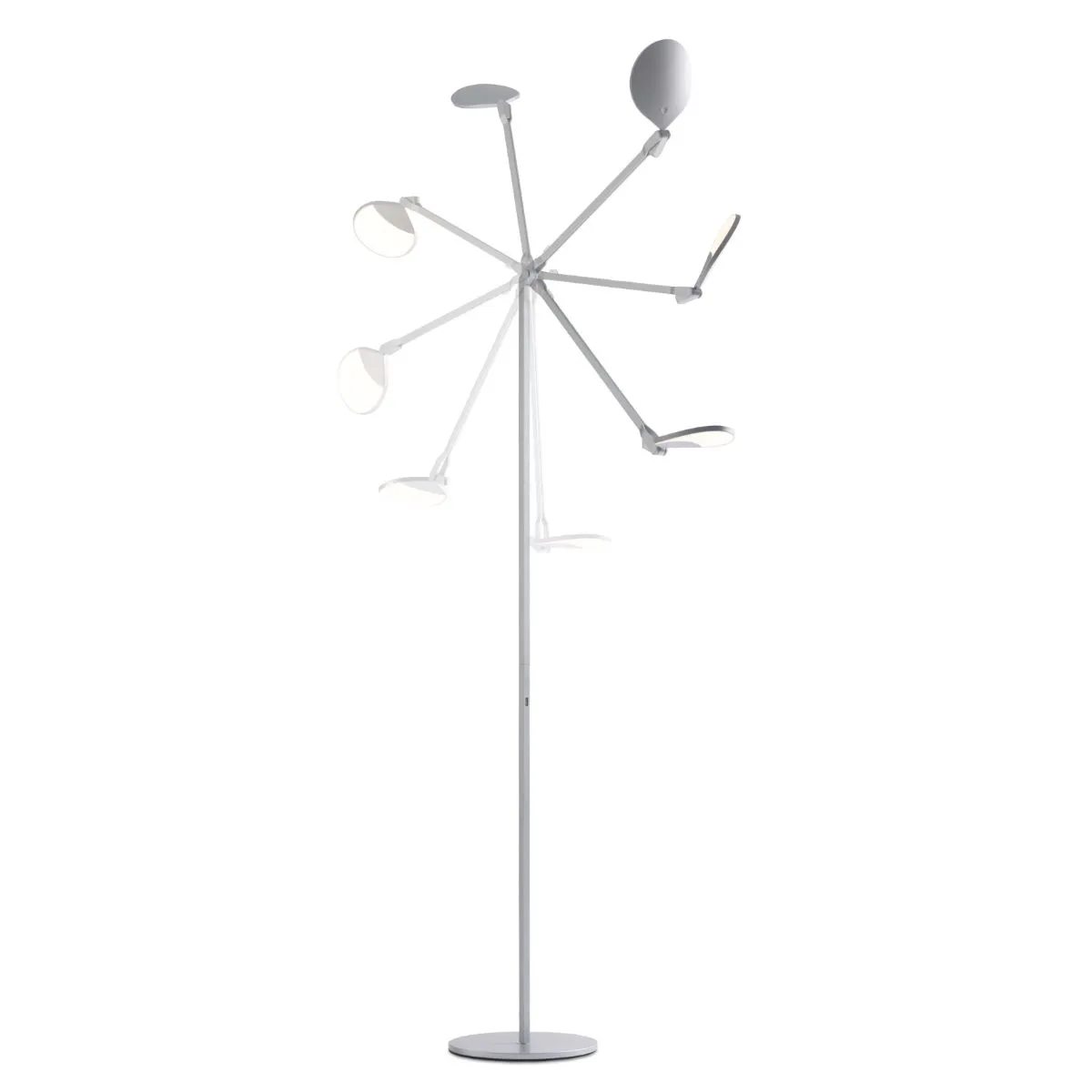 Splitty Silver Contemporary LED Floor Lamp with USB Port