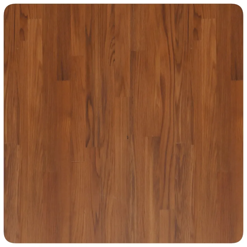 Square Table Top Dark Brown 70x70x4cm Treated Solid Wood Oak
