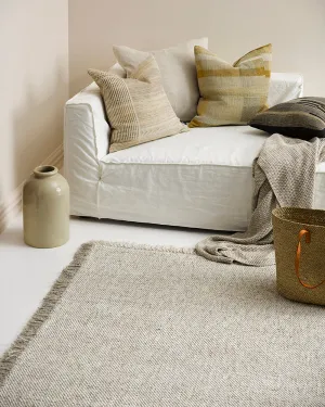 Ulster Floor Rug in White/Natural